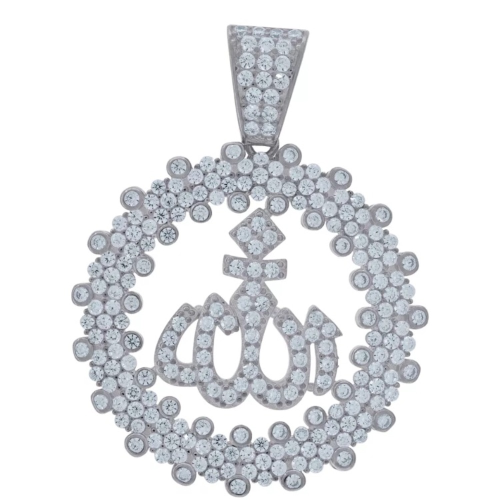 925 Sterling Silver Allah Religious Pendant Charm